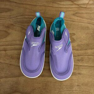Speedo Kids Toddler Girls Hybrid Swim Water Shoes Purple and Teal Large 9-10